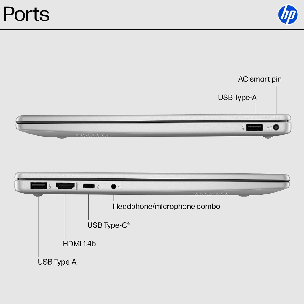 HP Laptop 14” – Core i3, 8GB RAM, 256GB SSD – Silver