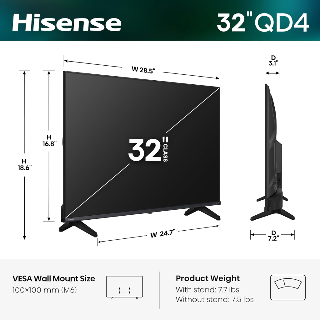 Hisense 32-Inch QD4SR Series Hi-QLED Smart Roku TV