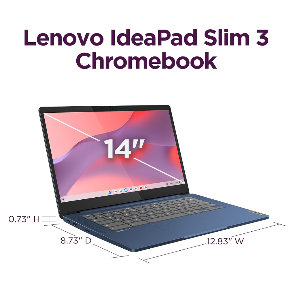 Lenovo IdeaPad Slim 3 Chromebook 14” – 4GB RAM, 64GB – Blue