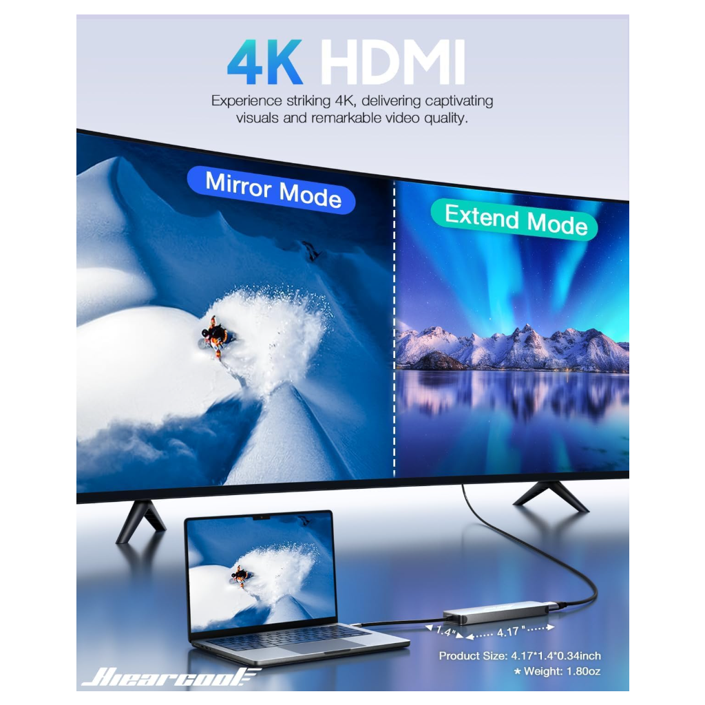 Hiearcool 11-in-1 USB-C Hub 4K HDMI
