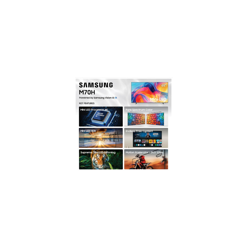 Samsung 65 inch M70H - Mini LED - 4K - Smart TV – 2026